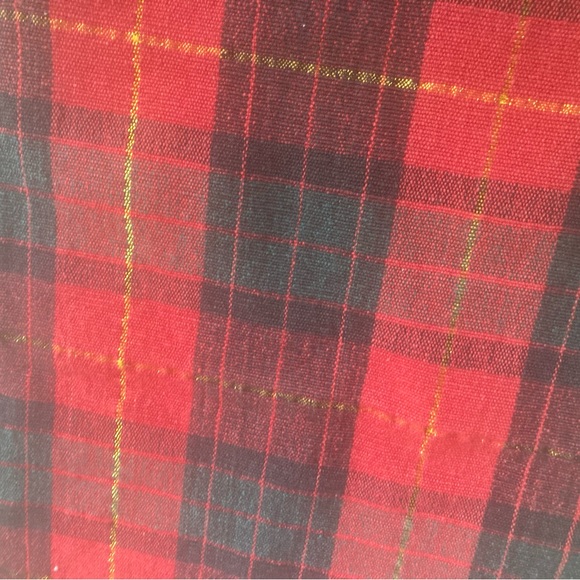 Tartan plaid with gold metallic lumberjack fabric placemat or small runner - Picture 3 of 5